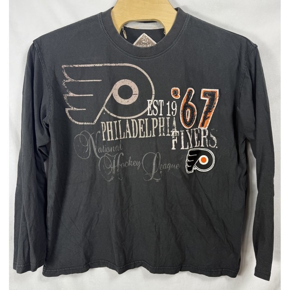 VINTAGE 3-FOUR PHILADELPHIA FLYERS MENS LONG SLEEVE T-SHIRT BLACK XL‎ - Picture 1 of 8